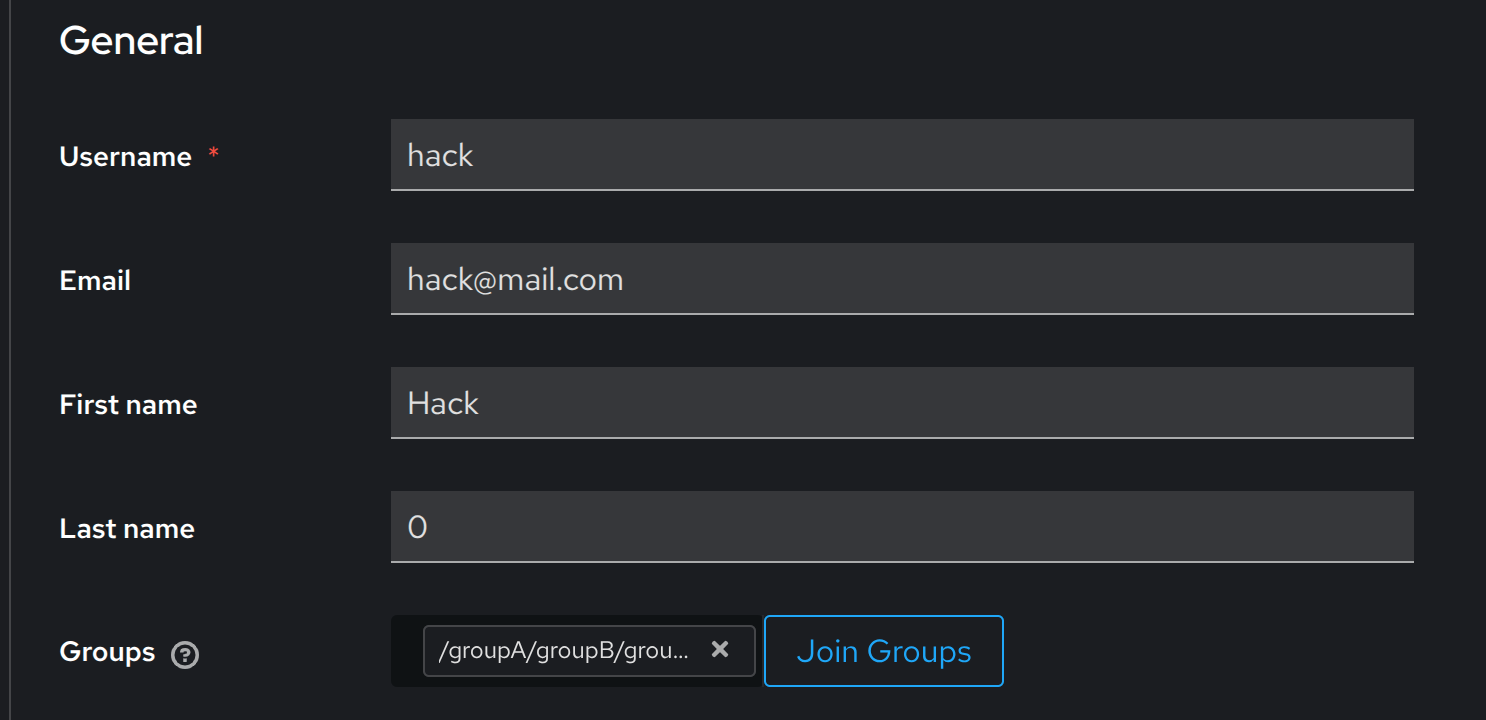 Рисунок 6. Додавання групи під час створення користувача.